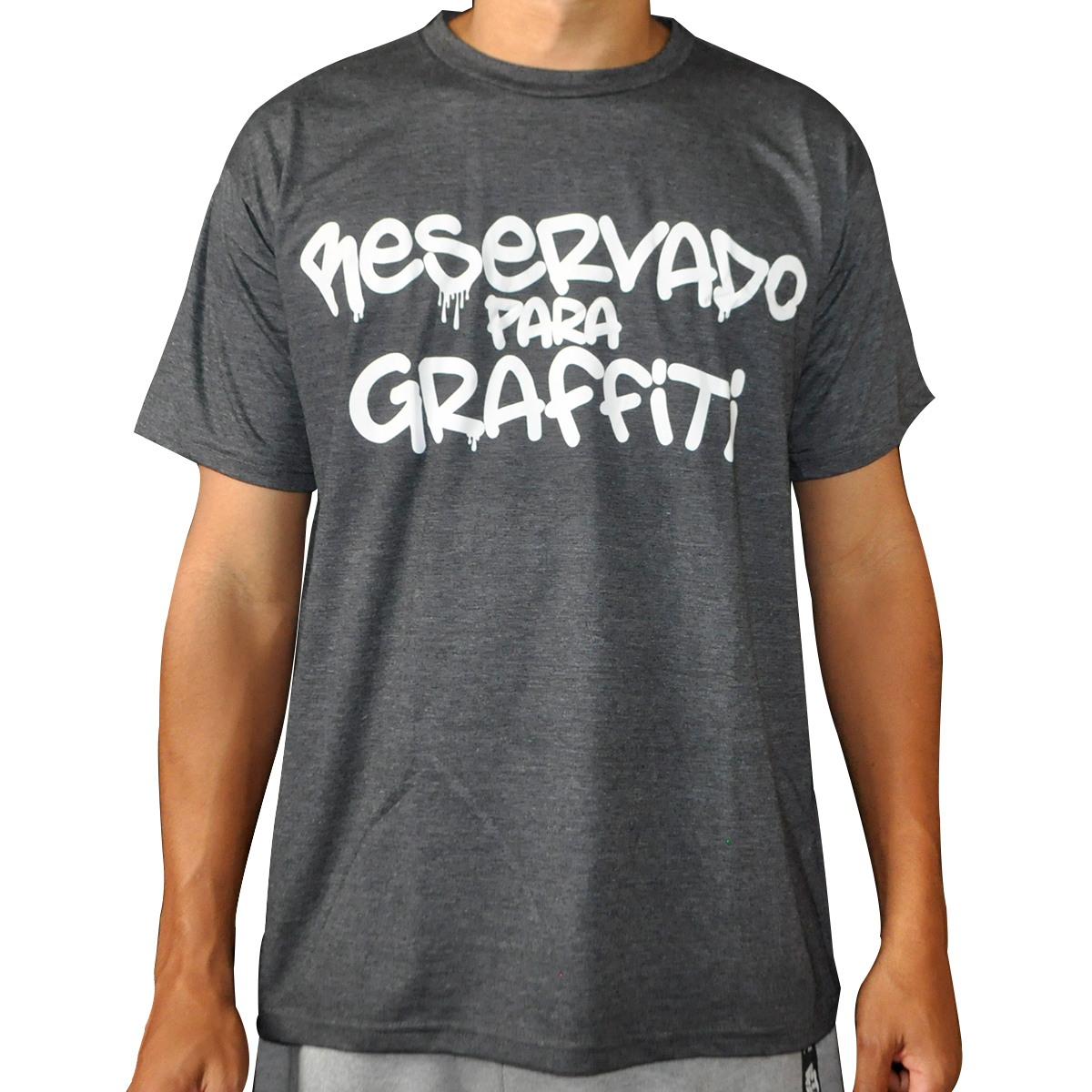 Camiseta Reservado para Graffiti - cinza chumbo